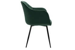 Fashion Miliboo Silla diseño de terciopelo verde y patas de metal negro MILLY
