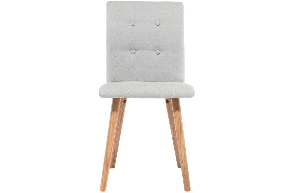 Store Miliboo Silla diseño gris claro y madera lote de dos HORTA