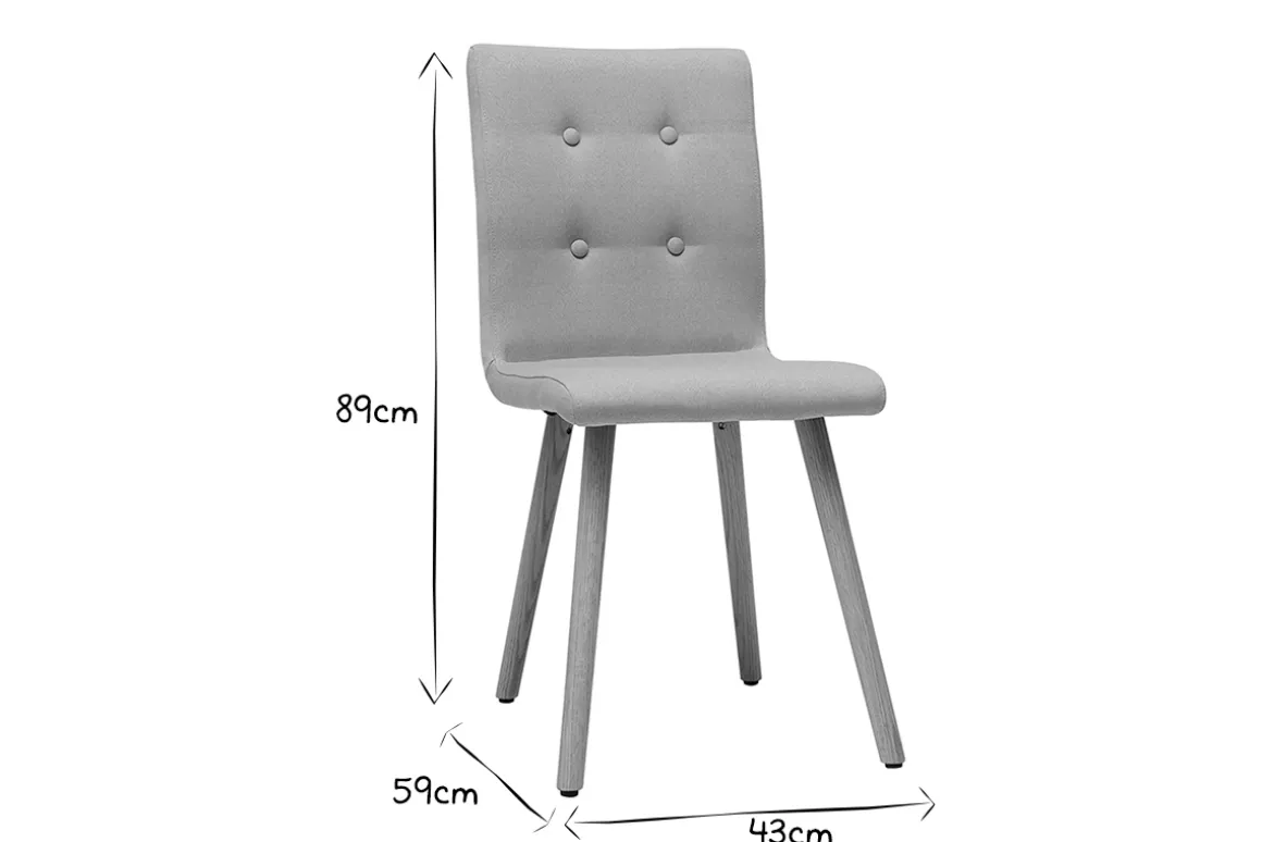 Store Miliboo Silla diseño gris claro y madera lote de dos HORTA