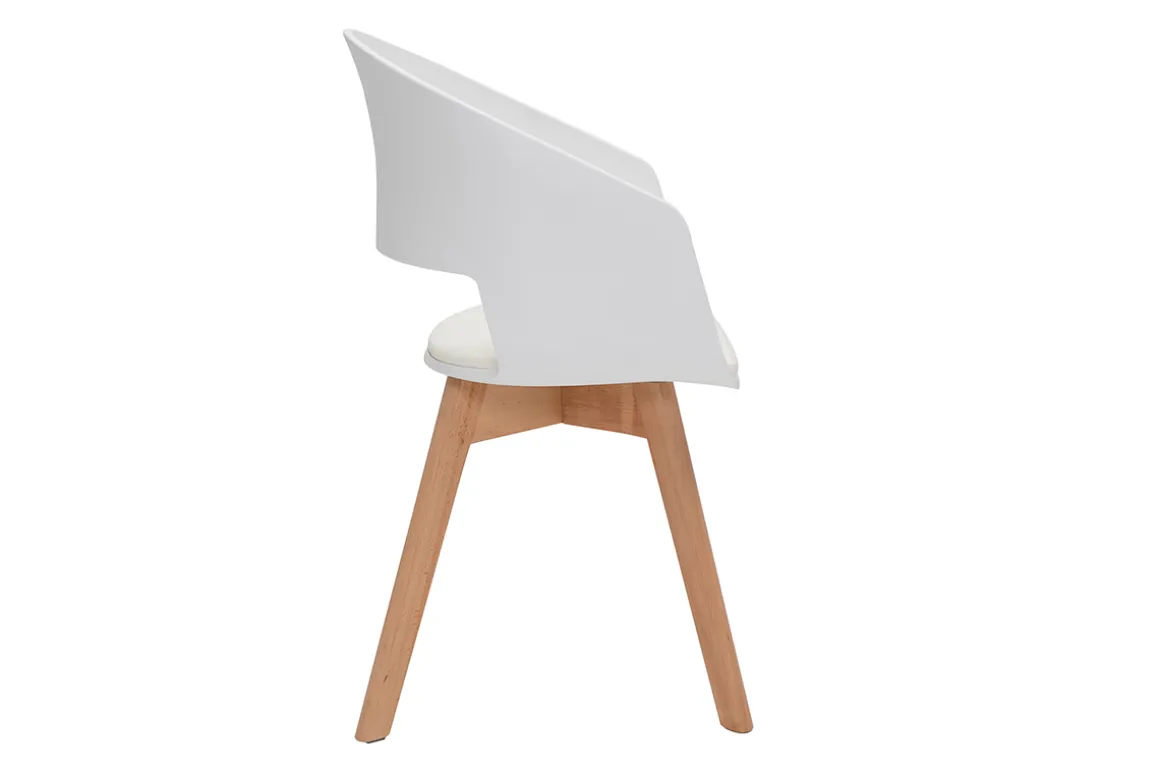 Best Miliboo Silla escandinava blanca y de madera clara PRISMA