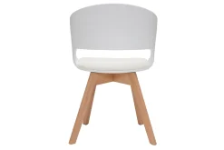 Best Miliboo Silla escandinava blanca y de madera clara PRISMA