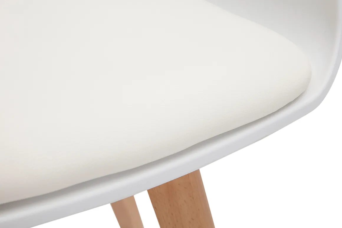 Best Miliboo Silla escandinava blanca y de madera clara PRISMA