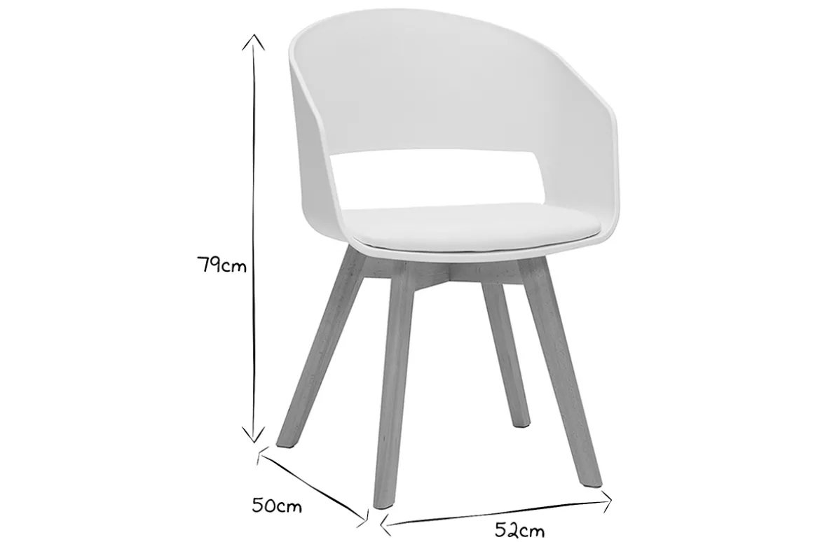 Best Miliboo Silla escandinava blanca y de madera clara PRISMA