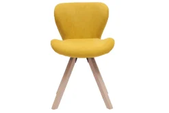 Shop Miliboo Silla escandinava efecto aterciopelado amarillo mostaza ANYA