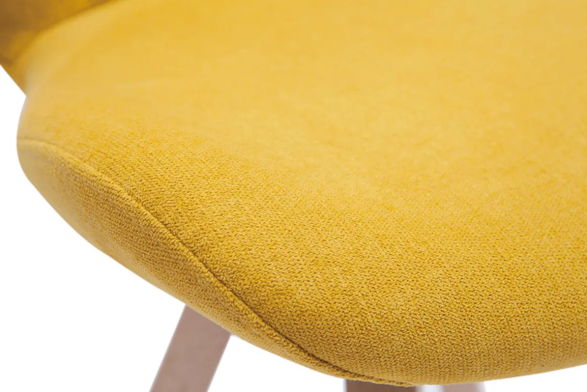 Shop Miliboo Silla escandinava efecto aterciopelado amarillo mostaza ANYA