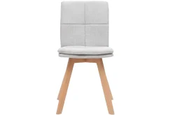 Discount Miliboo Silla escandinava tejido gris patas madera clara lote de 2 THEA