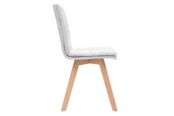 Discount Miliboo Silla escandinava tejido gris patas madera clara lote de 2 THEA