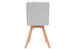 Discount Miliboo Silla escandinava tejido gris patas madera clara lote de 2 THEA