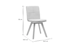 Discount Miliboo Silla escandinava tejido gris patas madera clara lote de 2 THEA