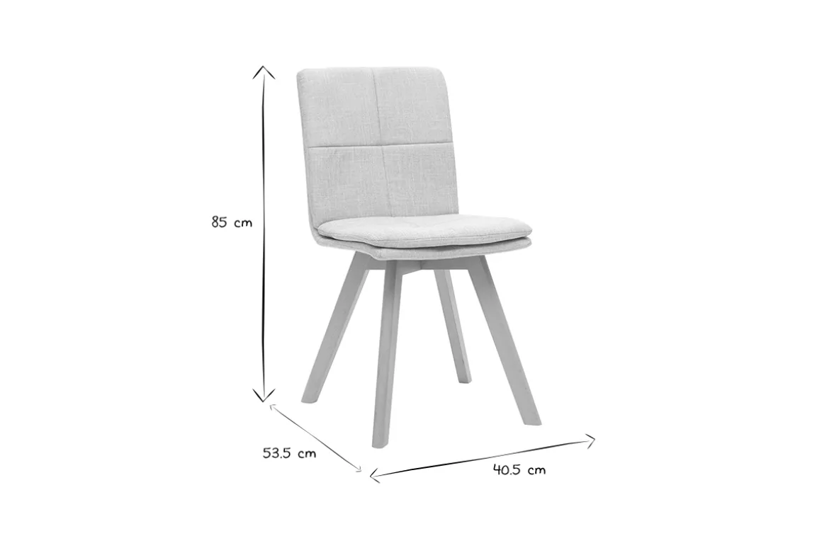 Discount Miliboo Silla escandinava tejido gris patas madera clara lote de 2 THEA