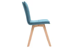 Outlet Miliboo Silla escandinava tejido azul patas madera clara lote de 2 THEA