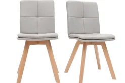 Hot Miliboo Silla escandinava tejido natural patas madera clara lote de 2 THEA