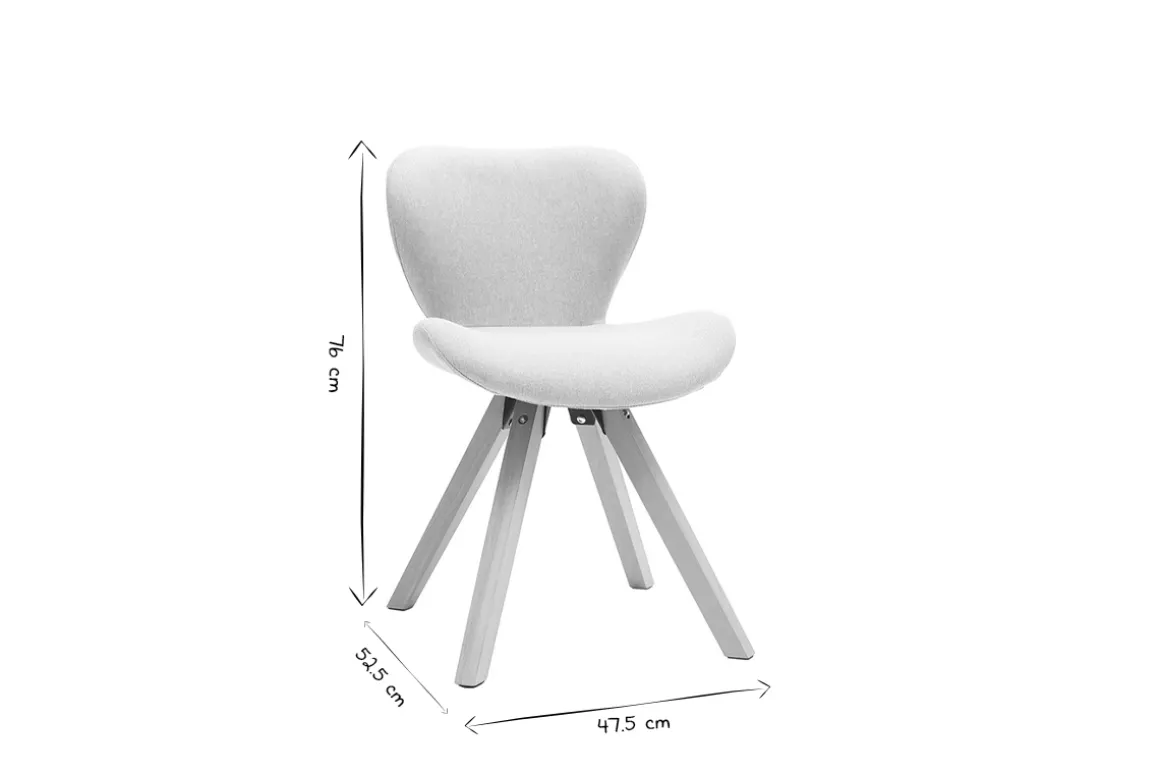 Discount Miliboo Silla escandinava tejido gris patas madera clara ANYA