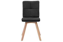 Best Sale Miliboo Silla escandinava tejido gris patas madera clara lote de 2 THEA