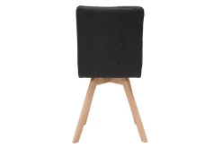 Best Sale Miliboo Silla escandinava tejido gris patas madera clara lote de 2 THEA