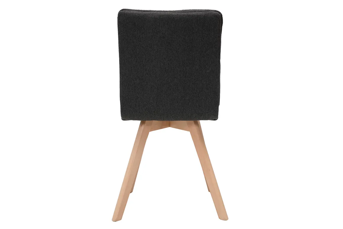 Best Sale Miliboo Silla escandinava tejido gris patas madera clara lote de 2 THEA