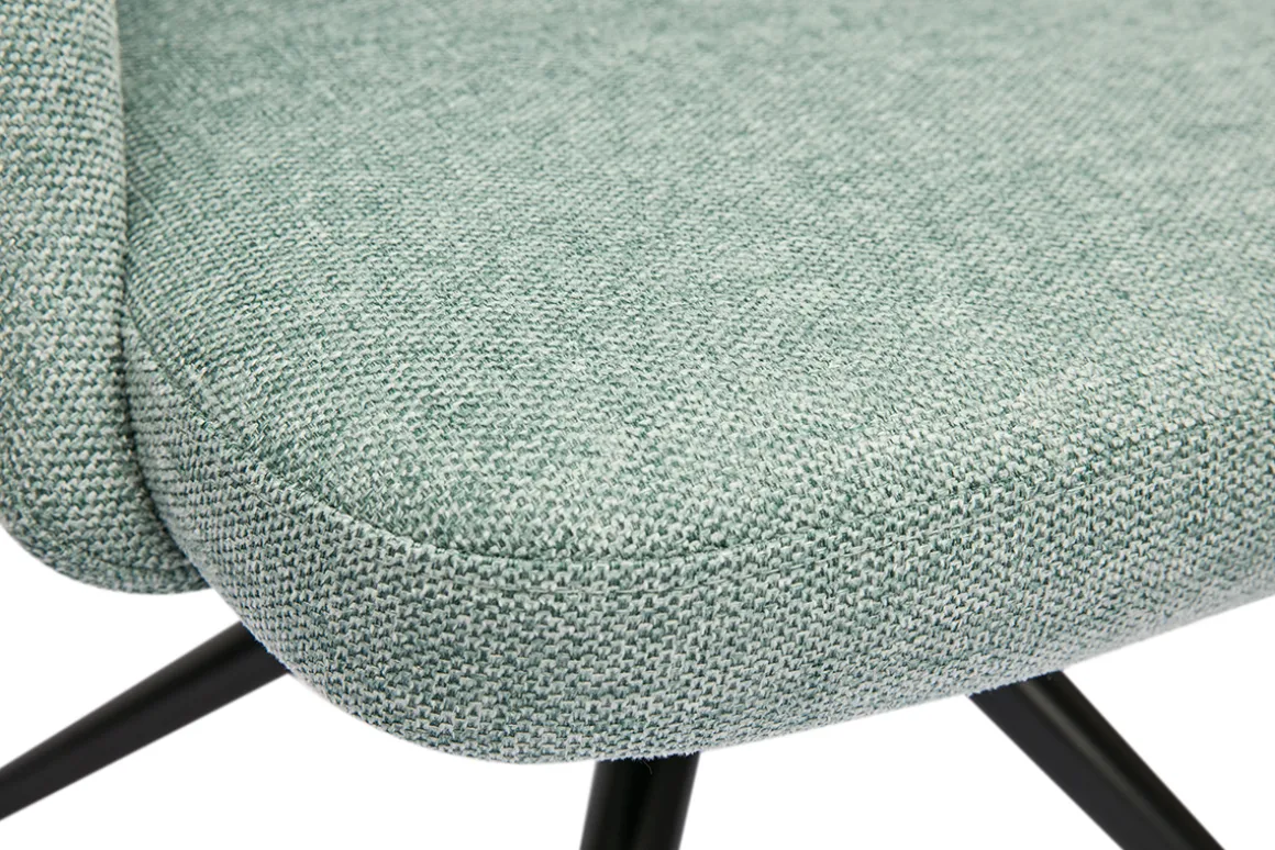 Best Sale Miliboo Silla giratoria 360º de tejido efecto aterciopelado texturizado celadón y metal negro COSETTE