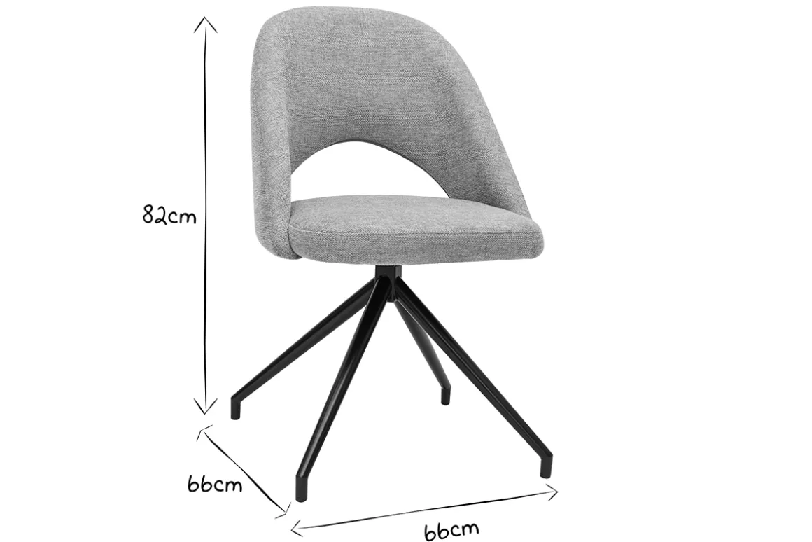 Best Sale Miliboo Silla giratoria 360º de tejido efecto aterciopelado texturizado celadón y metal negro COSETTE