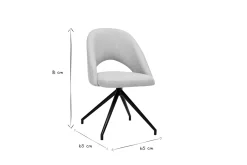 Hot Miliboo Silla giratoria 360º de tejido efecto aterciopelado texturizado beige y metal negro COSETTE