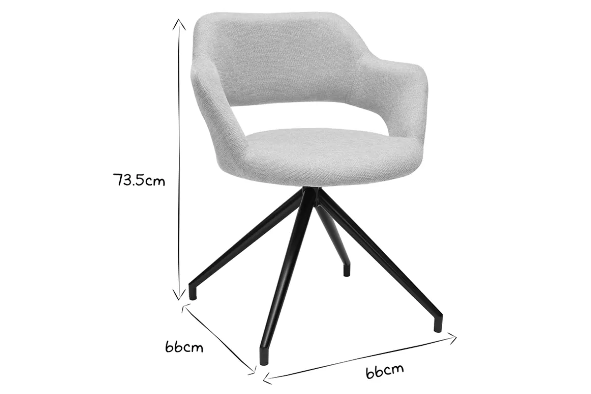Cheap Miliboo Silla giratoria 360° de terciopelo texturizado beige y metal negro JESSY