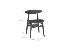 Hot Miliboo Silla madera oscura y PU negro escandinavo japonés (lote de 2) WALFORD