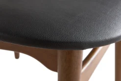 Hot Miliboo Silla madera oscura y PU negro escandinavo japonés (lote de 2) WALFORD
