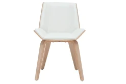 Clearance Miliboo Silla moderna blanca y madera clara MELKIOR