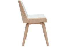 Clearance Miliboo Silla moderna blanca y madera clara MELKIOR