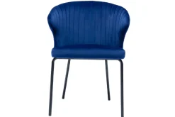 Shop Miliboo Silla moderna en terciopelo azul oscuro REQUIEM