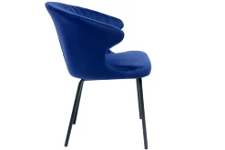 Shop Miliboo Silla moderna en terciopelo azul oscuro REQUIEM