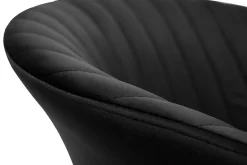 Clearance Miliboo Silla moderna en terciopelo negro REQUIEM