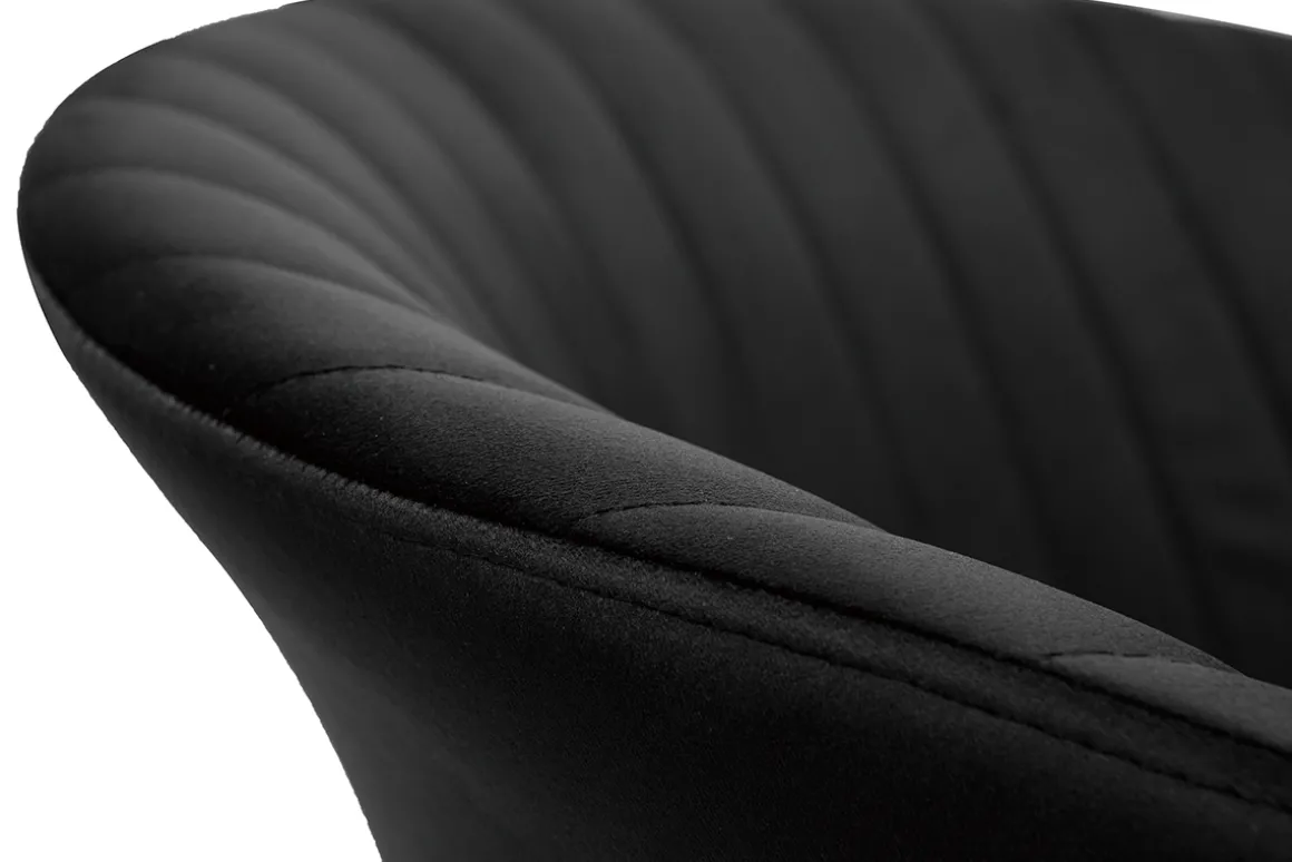 Clearance Miliboo Silla moderna en terciopelo negro REQUIEM