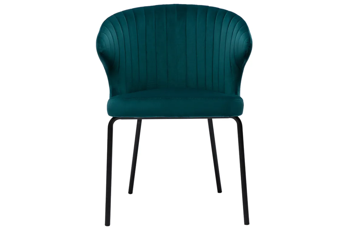 Cheap Miliboo Silla moderna en terciopelo azul petróleo REQUIEM