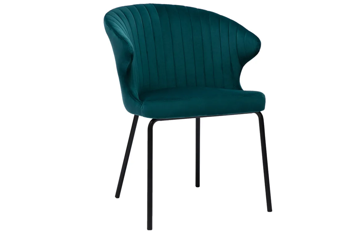 Cheap Miliboo Silla moderna en terciopelo azul petróleo REQUIEM