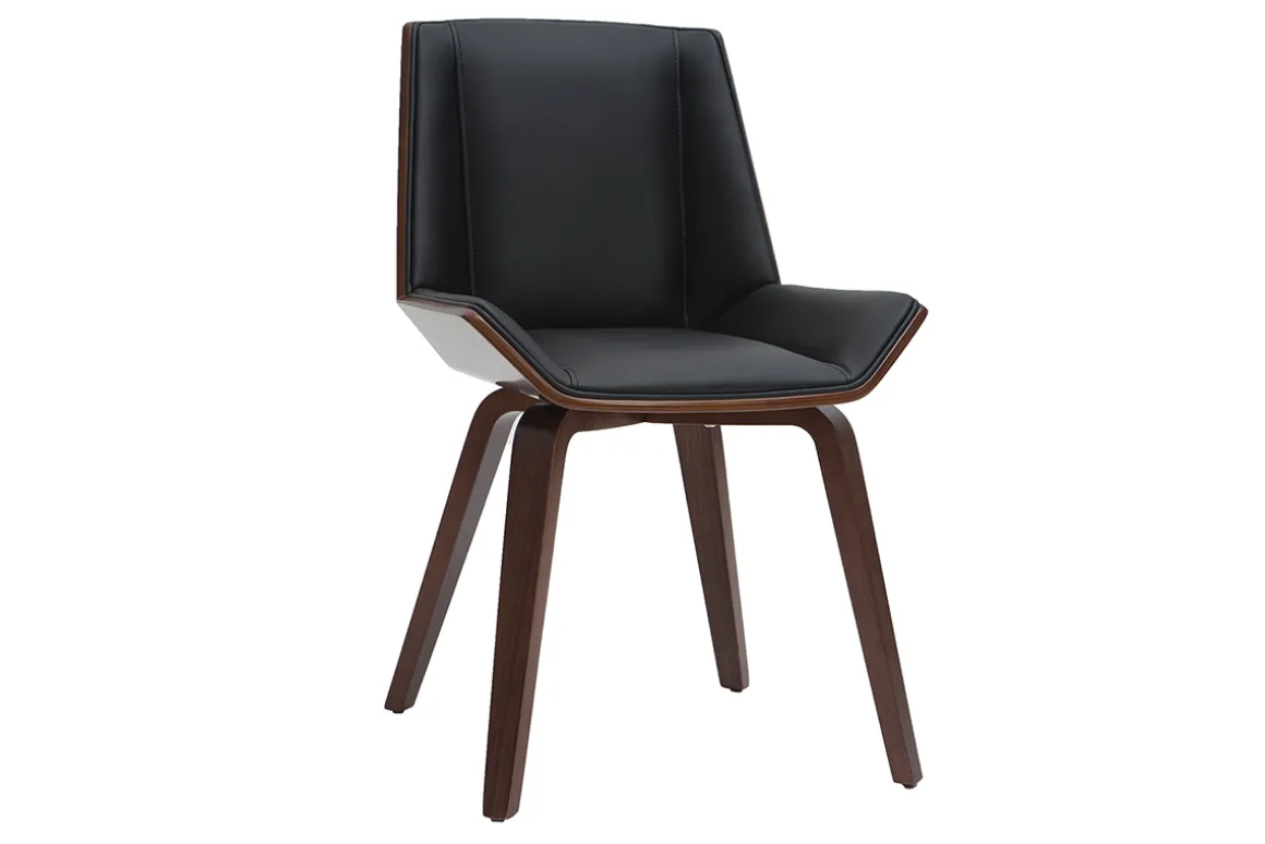 Sale Miliboo Silla moderna negra y madera oscura MELKIOR