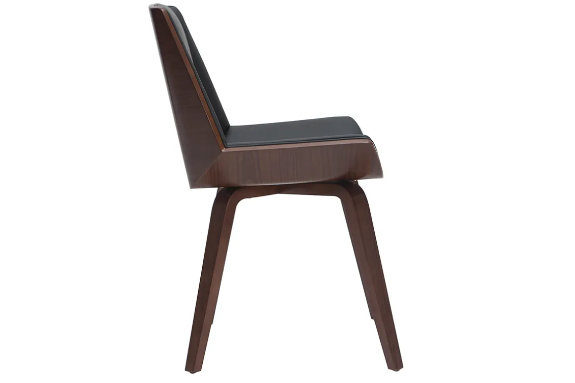 Sale Miliboo Silla moderna negra y madera oscura MELKIOR