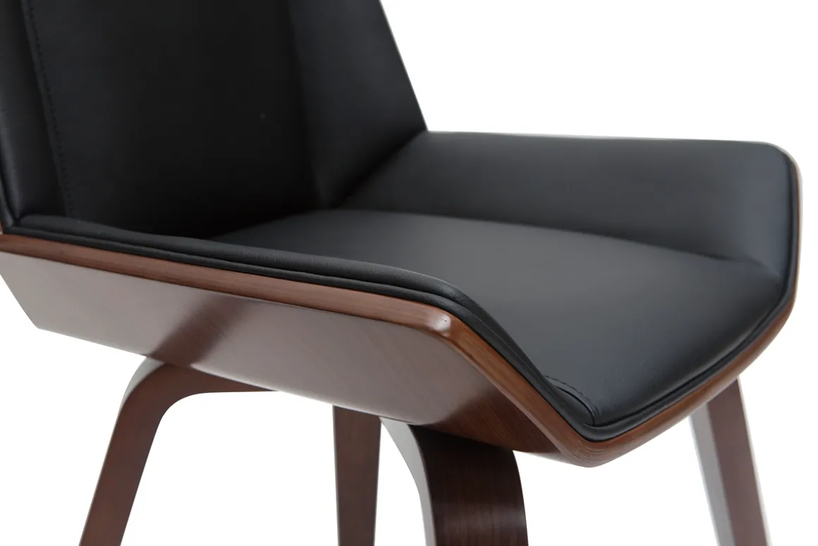 Sale Miliboo Silla moderna negra y madera oscura MELKIOR
