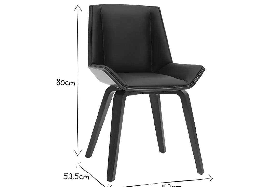 Sale Miliboo Silla moderna negra y madera oscura MELKIOR