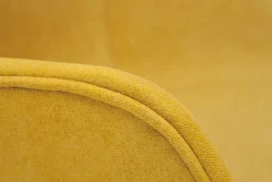 Discount Miliboo Silla moderna tejido efecto terciopelo amarillo mostaza y madera AARON