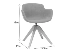 Discount Miliboo Silla moderna tejido efecto terciopelo amarillo mostaza y madera AARON