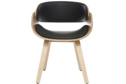 Best Miliboo Silla negra y madera clara nogal BENT