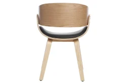 Best Miliboo Silla negra y madera clara nogal BENT