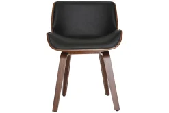 Cheap Miliboo Silla negra y madera oscura nogal RUBBENS
