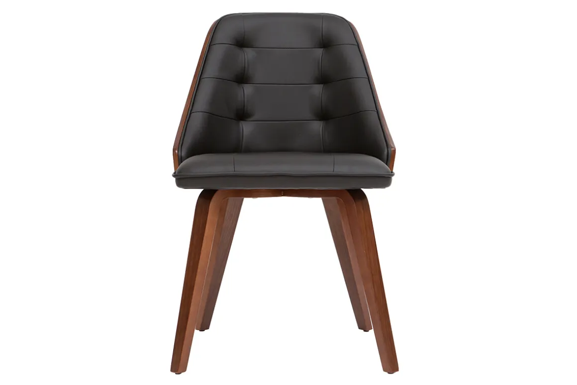 Cheap Miliboo Silla negra y madera oscura FLUFFY