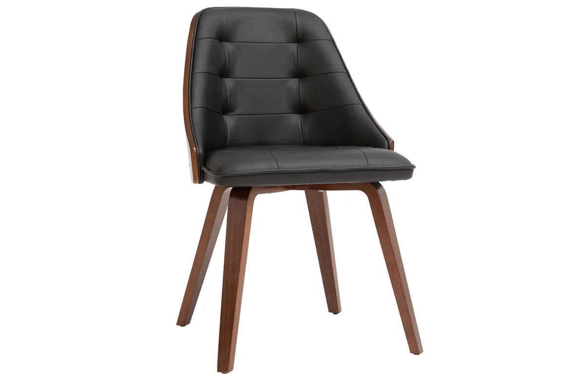 Cheap Miliboo Silla negra y madera oscura FLUFFY