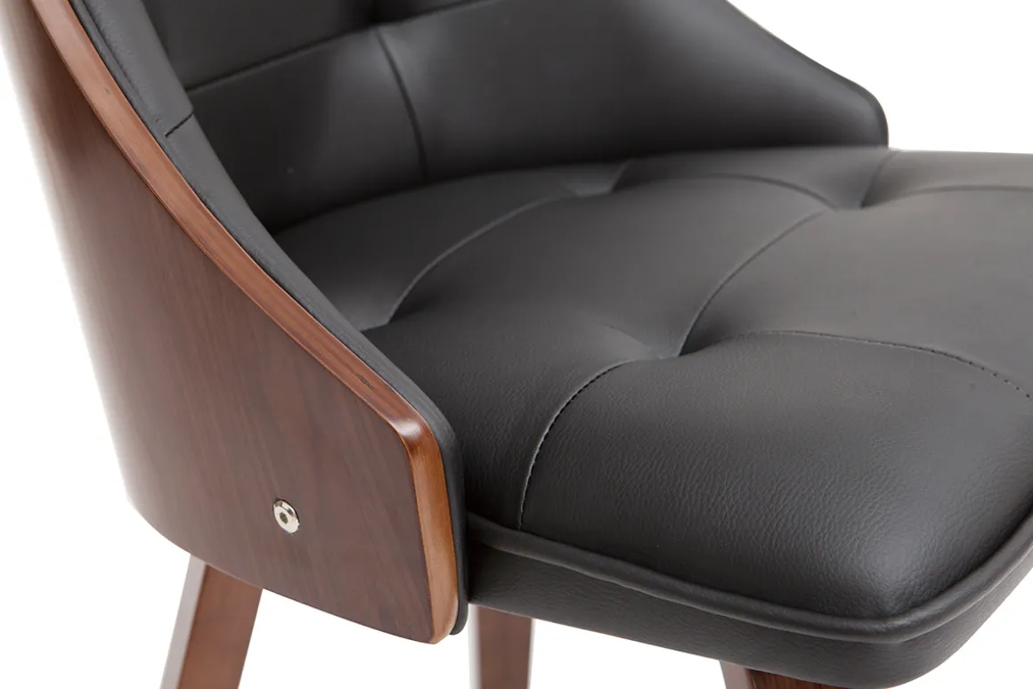 Cheap Miliboo Silla negra y madera oscura FLUFFY