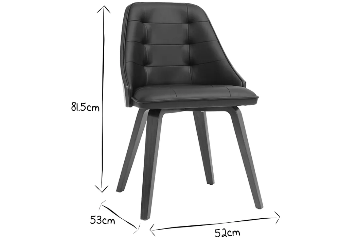 Cheap Miliboo Silla negra y madera oscura FLUFFY