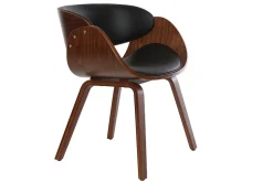 Cheap Miliboo Silla negra y madera oscura nogal BENT