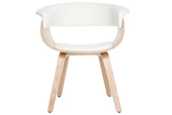 Best Miliboo Silla nórdica blanco y madera clara OKTAV