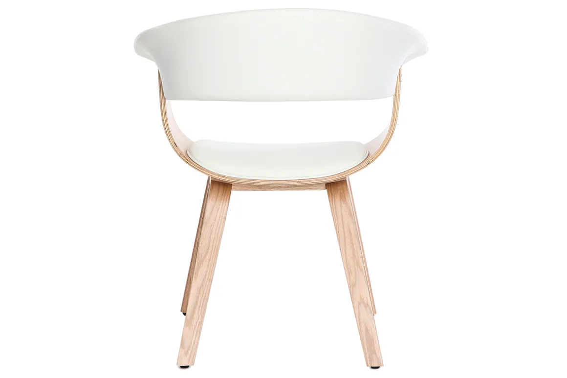 Best Miliboo Silla nórdica blanco y madera clara OKTAV